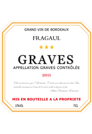 French fragaul Graves AOC « 3 star » red wine